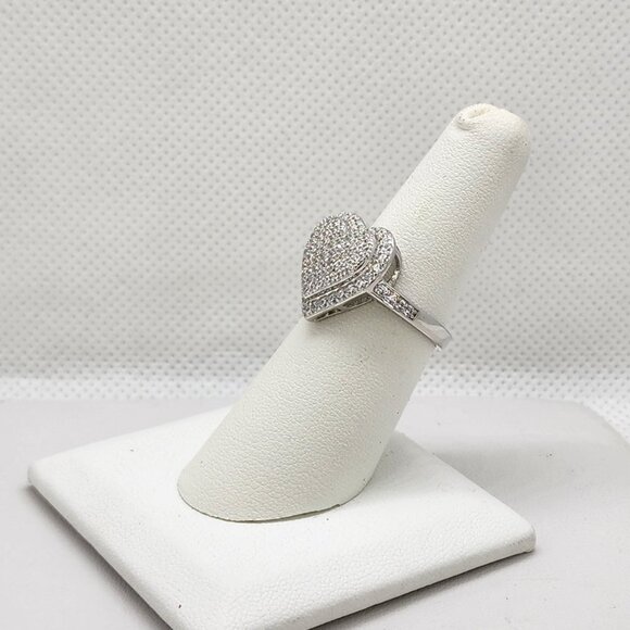 Brand New Sterling Silver 925 Multi CZ Heart Ring - Picture 4 of 5